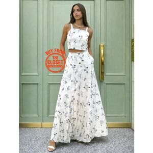 ZARA BLOGGER FAVE!!! Co-Ord Set Tied Crop Top + Maxi Skirt NWT